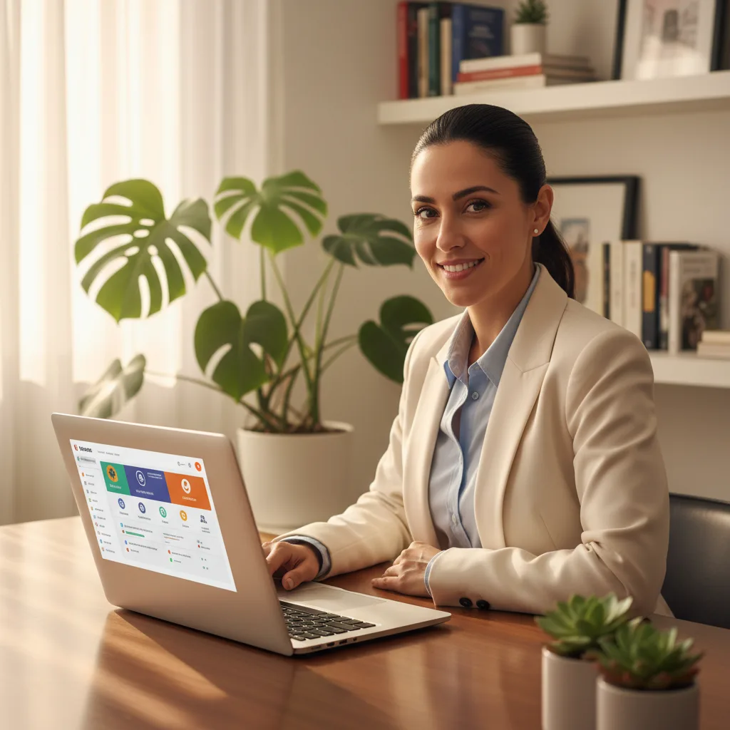 María López en su espacio de trabajo