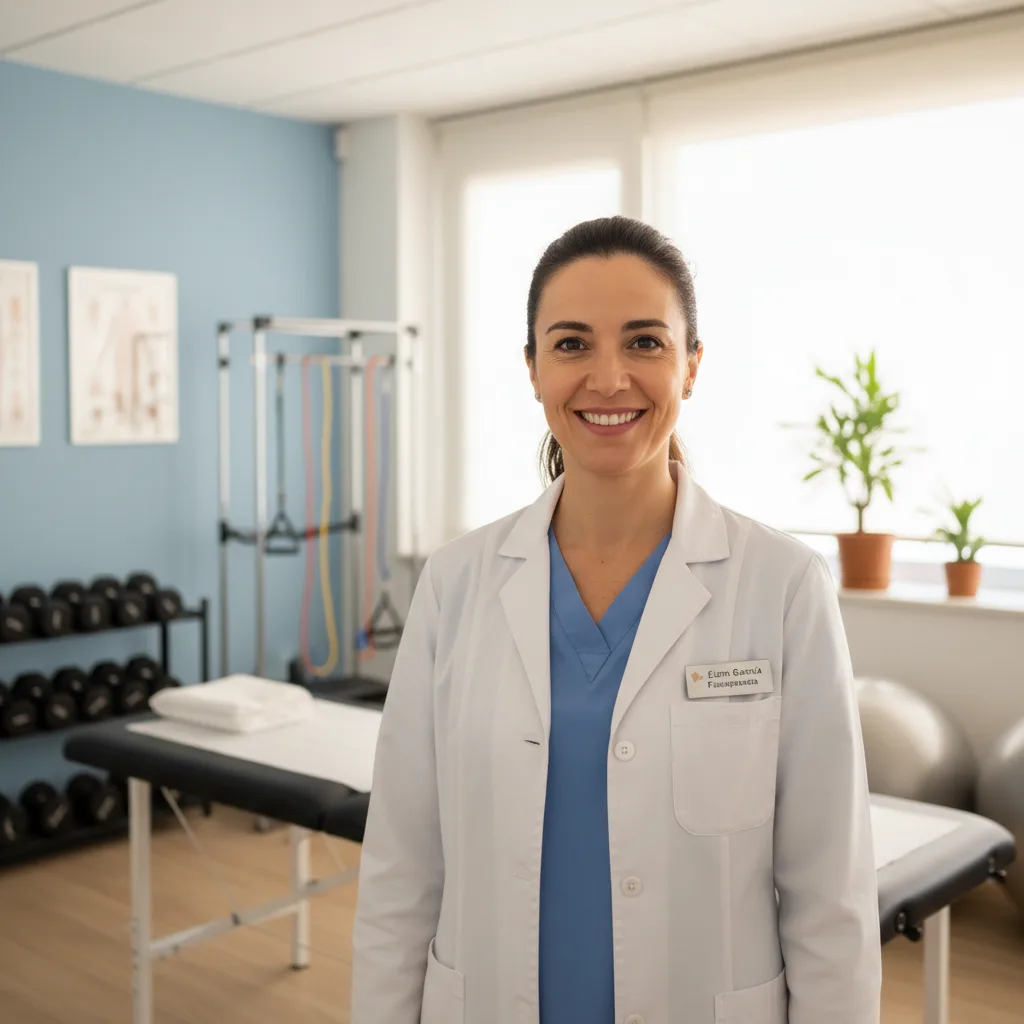 Carmen Navarro en su consulta de fisioterapia